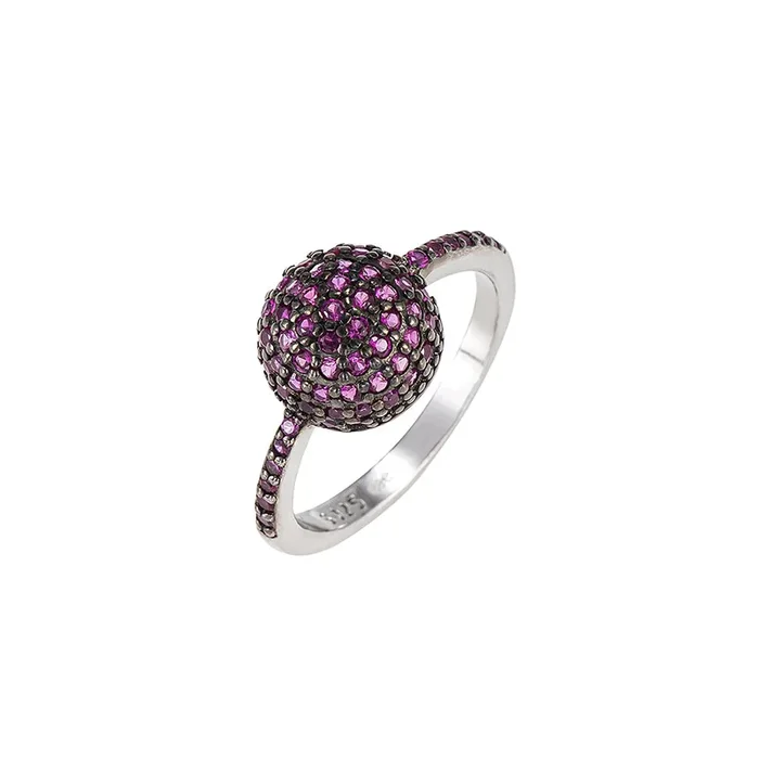 Ruby and Black Onyx Ball Ring