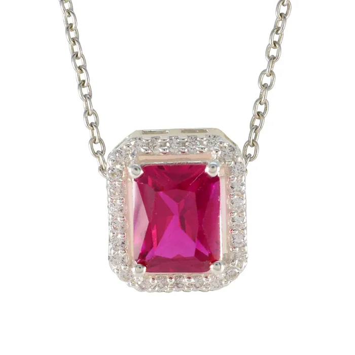 Ruby CZ Classic Australian Silver multiple Yasmine Engagement Red Pendant Jewelry