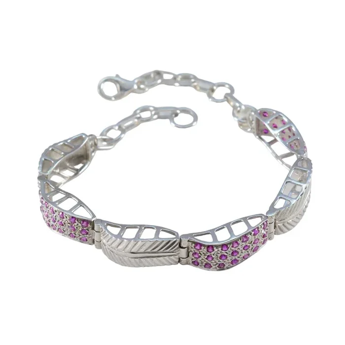 Ruby CZ Super Saturday Versatile Red Silver Tennis Bracelet