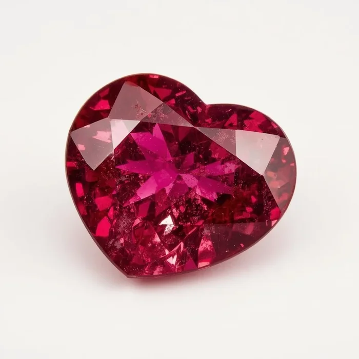 Ruby (GF) 1PC Chunky 15×15 MM Heart Faceted Pink Superior Precious Gems