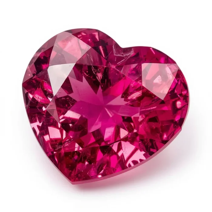 Ruby (GF) 1PC Chunky 16×16 MM Heart Faceted Pink Pure Precious Loose Gems