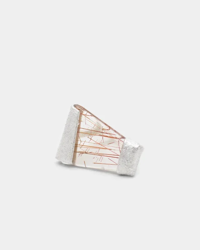 Rutilated Quartz Silver Ring