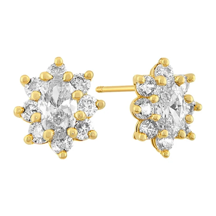 Sabelli 14KT Yellow Gold and Cubic Zirconia Stud Earrings