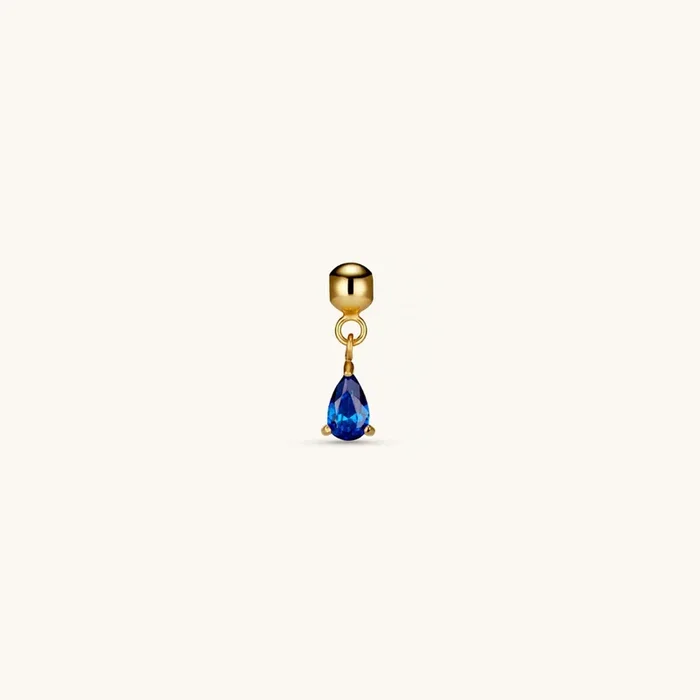 Sapphire Crystal Charm Gold