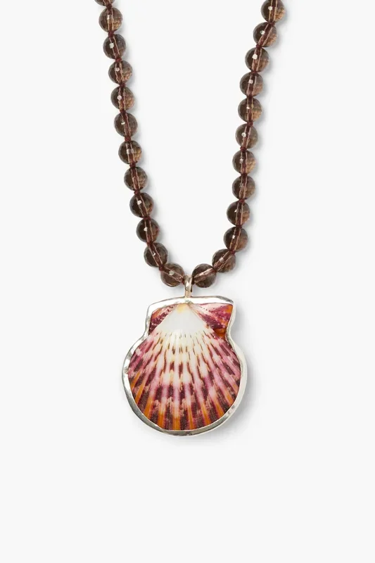 Scallop Necklace Smoky Quartz