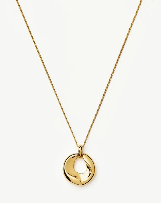 Sculptural Ridge Molten Pendant Necklace | 18ct Gold Plated