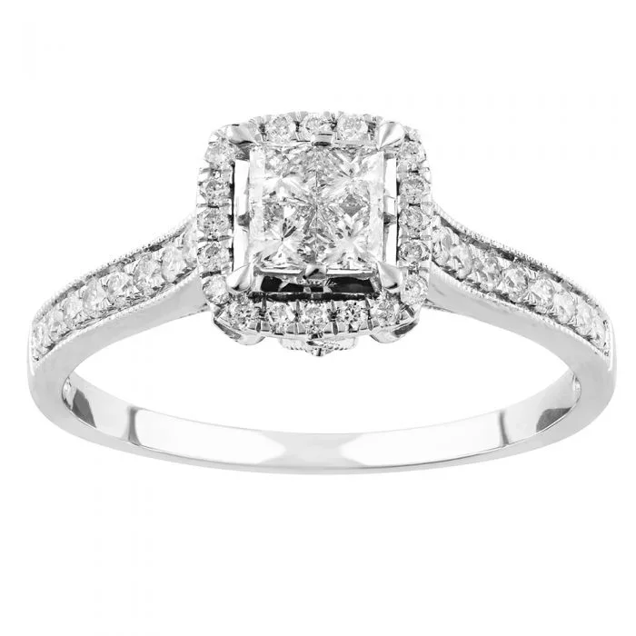 SEAMLESS LOVE 9ct White Gold Dress Ring with 90 Points of Diamonds