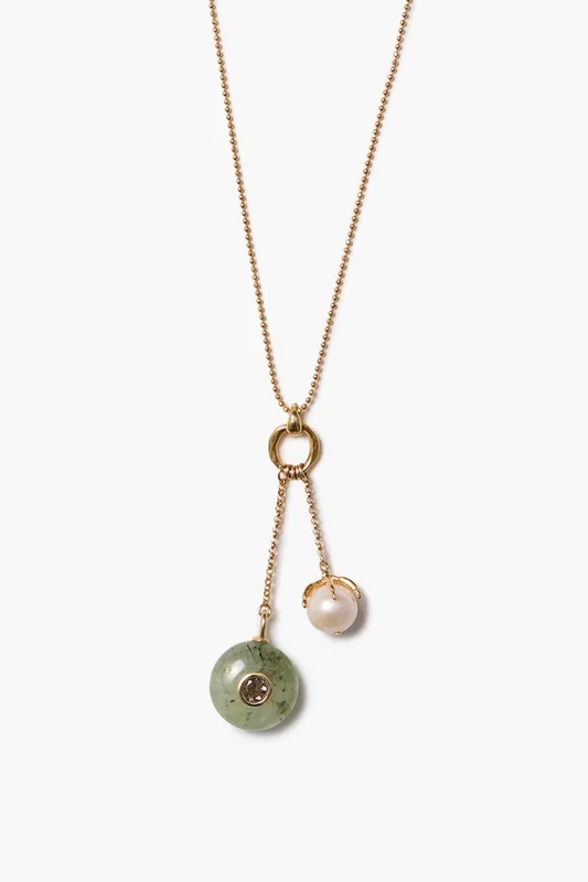 Seed Drop Necklace Prehnite