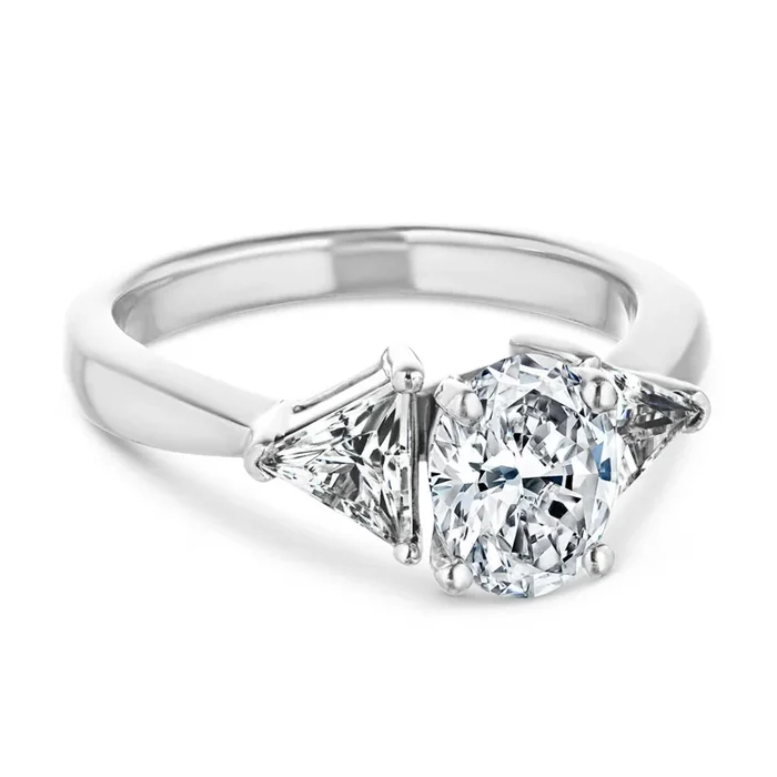 Selma Lab Grown Diamond Trillion Three Stone Engagement Ring