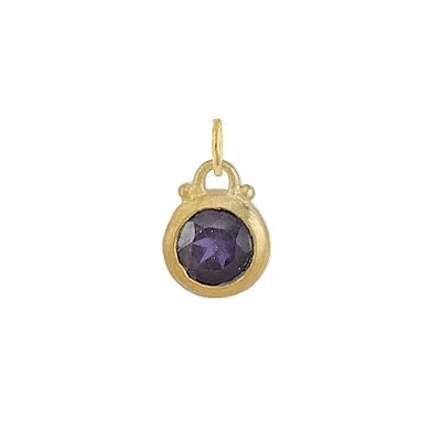 September– Iolite Birthstone Charm in Gold – FINAL SALE