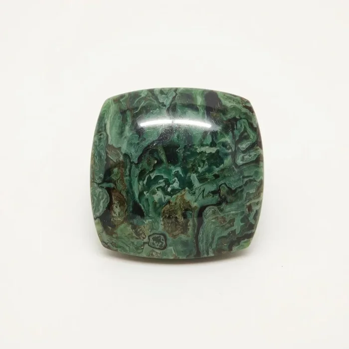 Serpentine 1PC Large 10×10 MM Square Cabochon Green Fiery semi Precious Loose Gemstone