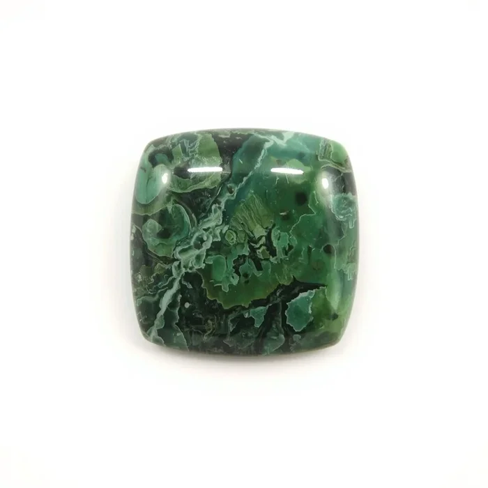 Serpentine 1PC Small 7×7 MM Cushion Cabochon Green Lustrous semi Precious Gems