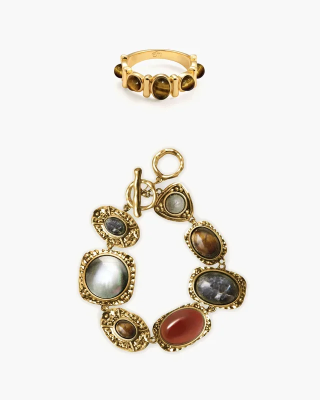 Set Bracciale Athena e Anello a Fascia