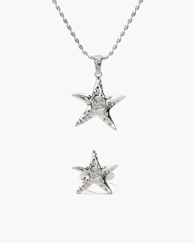 Set Collana e Anello Stella Marina in Argento