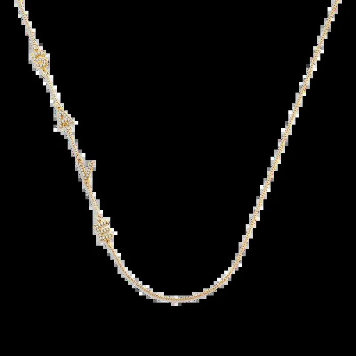 Sideways Pave Initials Necklace