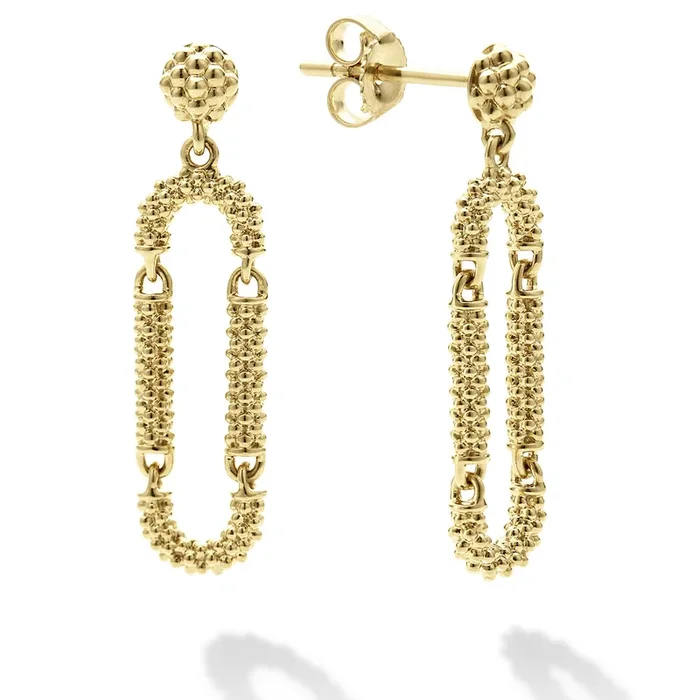 Signature Caviar 18K Gold Superfine Caviar Drop Earrings