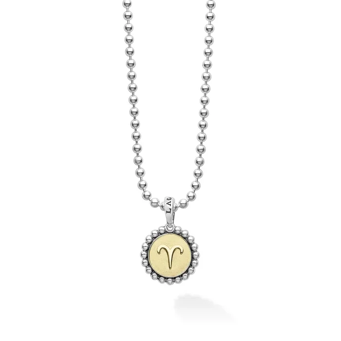 Signature Caviar Aries Zodiac Charm Necklace