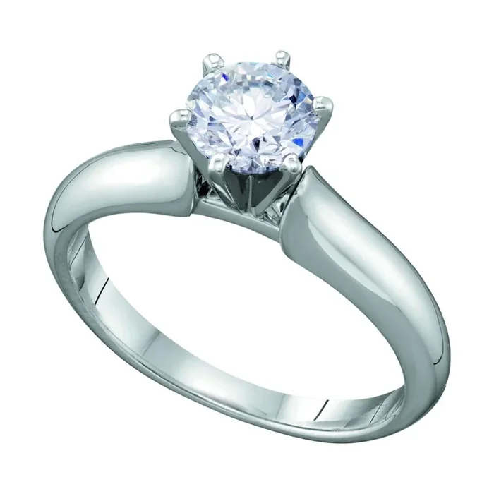 Signature Certificate 3/4 CTW Natural Diamond Solitaire Engagement Ring in 14KT White Gold