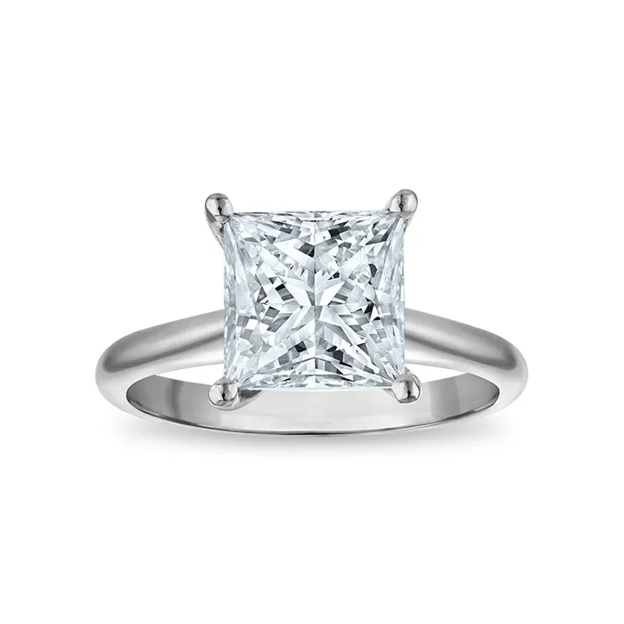 Signature Certificate 8X EcoLove 3 CTW Lab Grown Diamond Solitaire Engagement Ring in 14KT White Gold