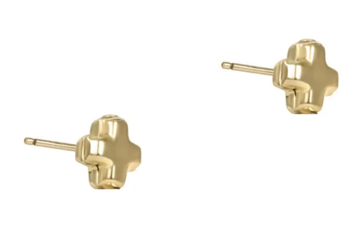 Signature Cross Small Gold Stud – Gold