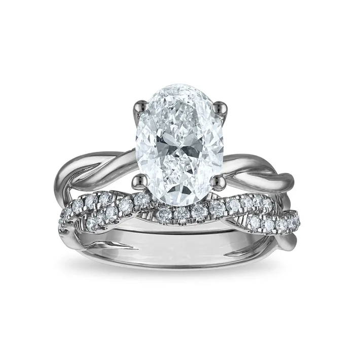 Signature EcoLove 3 CTW Lab Grown Diamond Bridal Set in 14KT White Gold