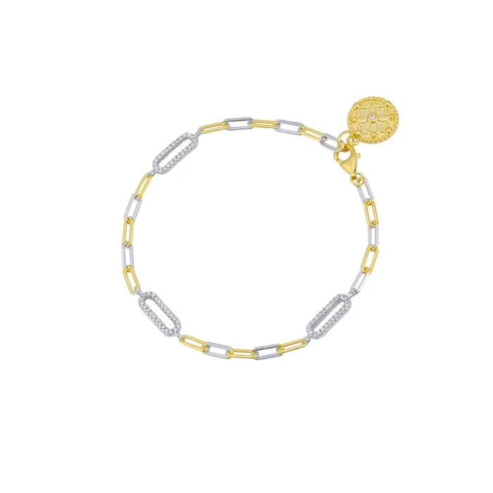 Signature Icon Pavé Station Chain Link Bracelet