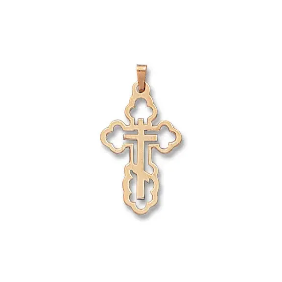 Silhouette Orthodox Cross 14K Yellow – Solid