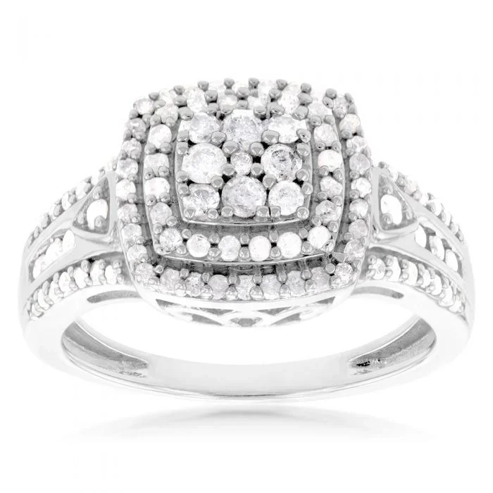 Silver 1/2 Carat Diamond Dress Ring