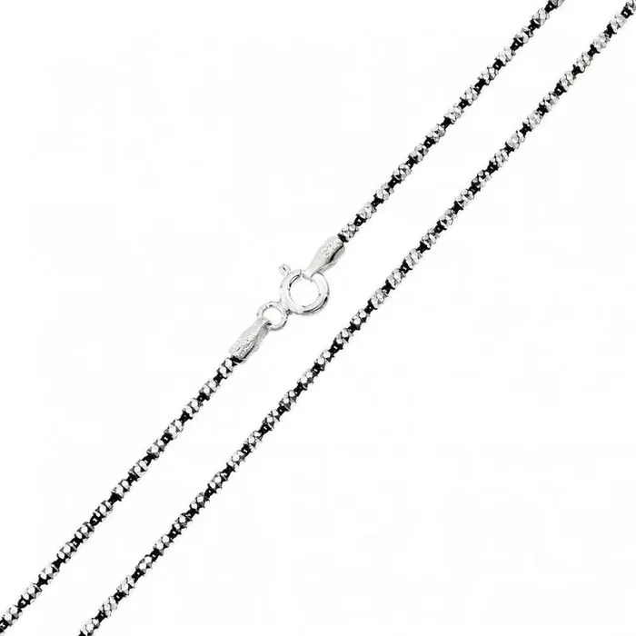 Silver 925 Black Rhodium Plated Tube 2 Brite FT B-W DC 030 Chain – CH249 BLK