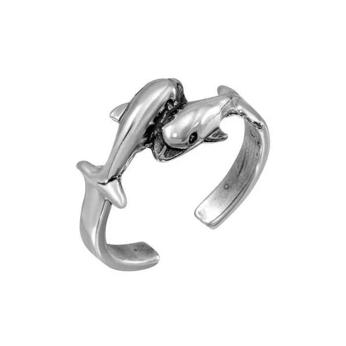 Silver 925 Dolphins Adjustable Toe Ring – TR271-A