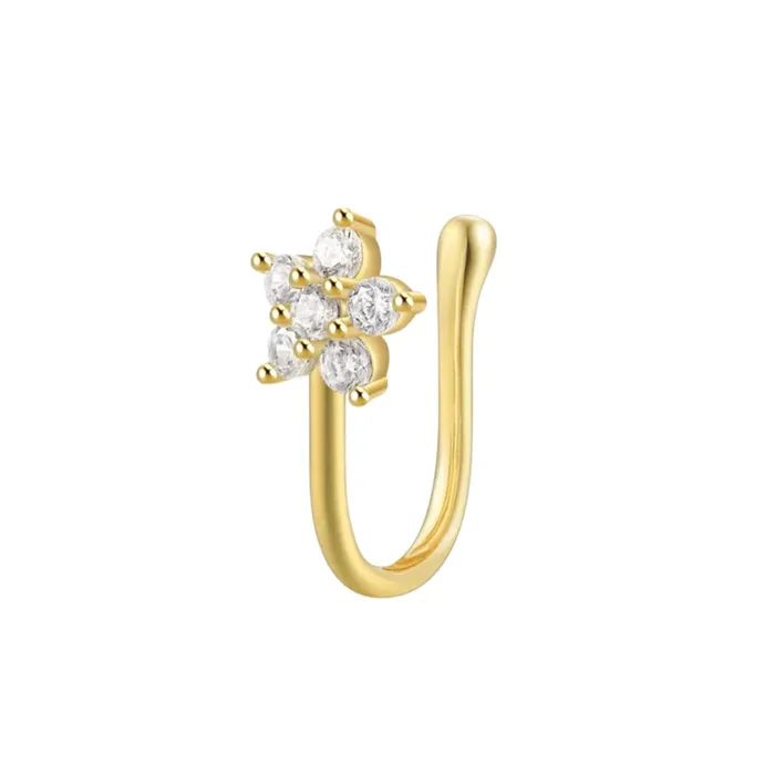 Silver 925 Flower Nose Pin