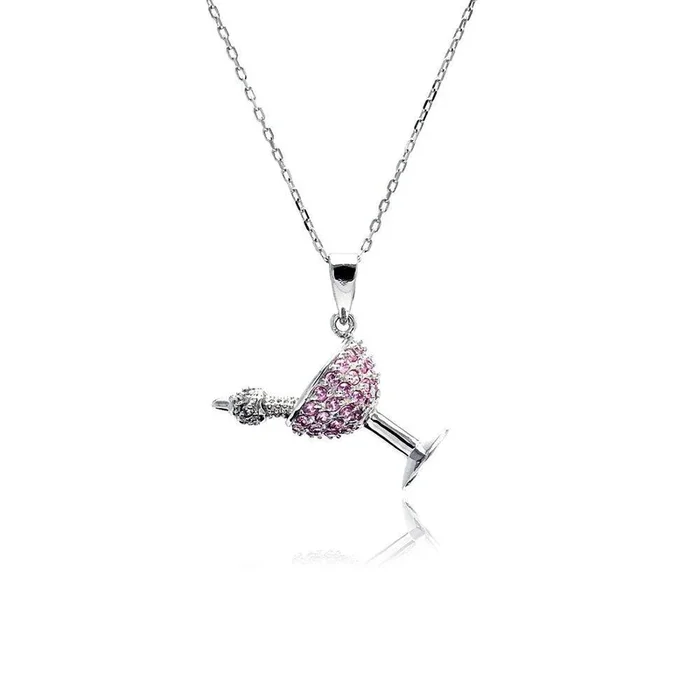 Silver 925 Gold Plated Mother of Pearl Flower CZ Necklace – BGP00445