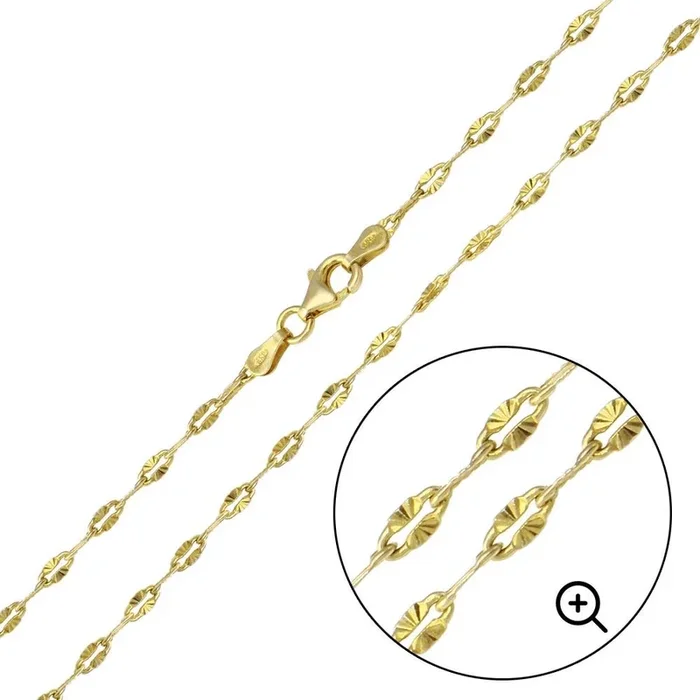 Silver 925 Gold Plated Star DC Confetti Chain 2.7mm – CH353 GP