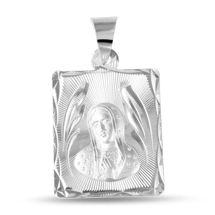 Silver 925 High Polished DC Guadalupe Medallion – JCA096-2