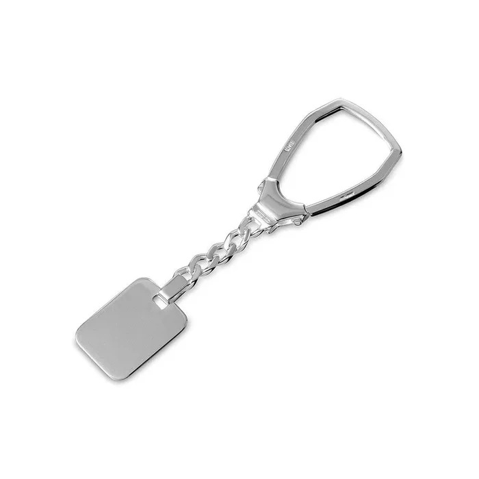 Silver 925 High Polished Rectangle Key Chain – KEYCHAIN13