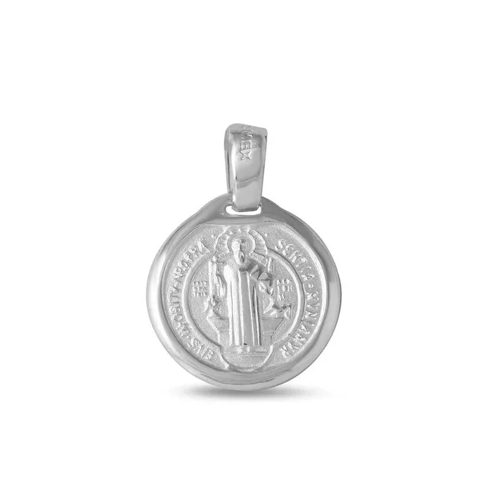 Silver 925 High Polished Saint Benedict Medallion 13mm – JCA026-BL10