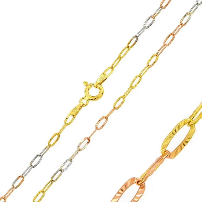Silver 925 Multi Plated Diamond Cut Drop Star 040 Chain 2.3mm – CH269 MUL