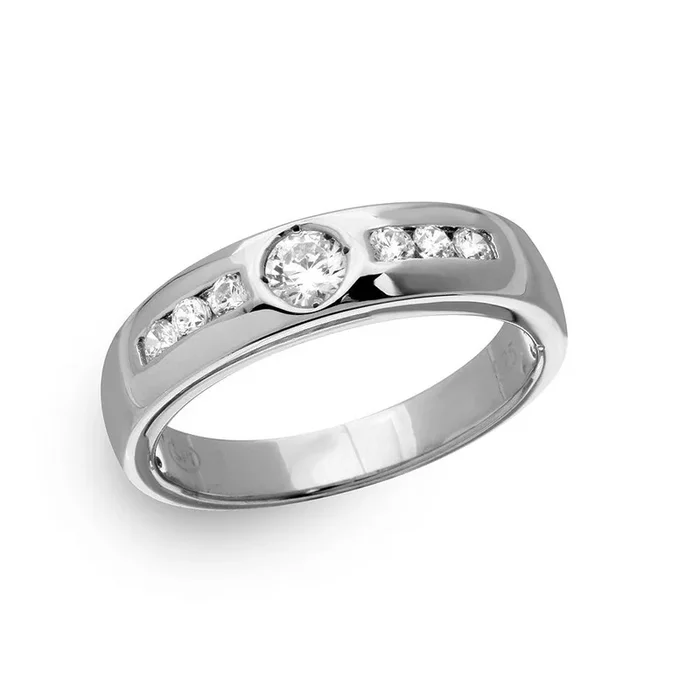 Silver 925 Rhodium Plated Eternity Ring with CZ – GMR00135