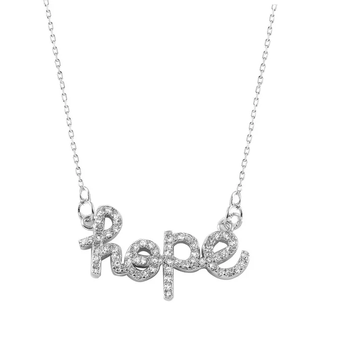 Silver 925 Rhodium Plated Hope Necklace – BGP01006