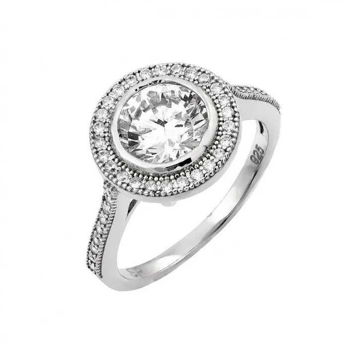 Silver 925 Rhodium Plated Micro Pave CZ Ring – GMR00013