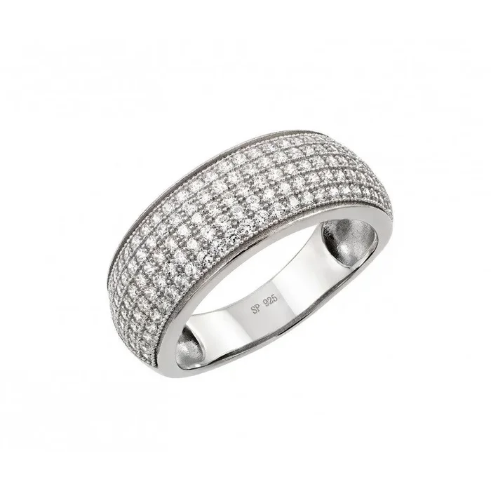 Silver 925 Rhodium Plated Micro Pave CZ Ring – STR00947