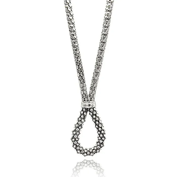 Silver 925 Rhodium Plated Multiple Disc CZ Italian Necklace – ITN00040RH