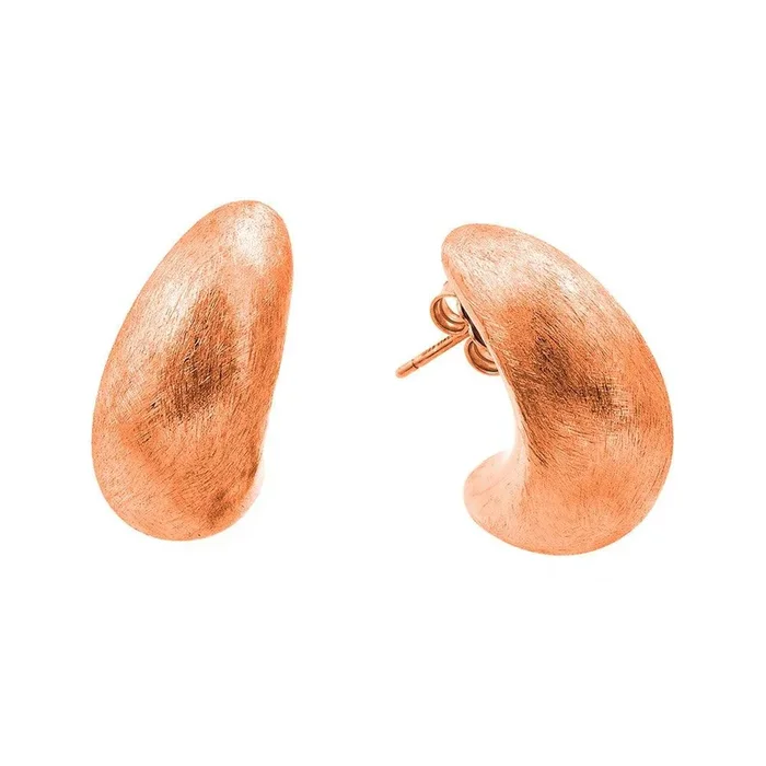 Silver 925 Rose Gold Plated Crescent Stud Electroformed Hollow Earrings – ECE005RGP