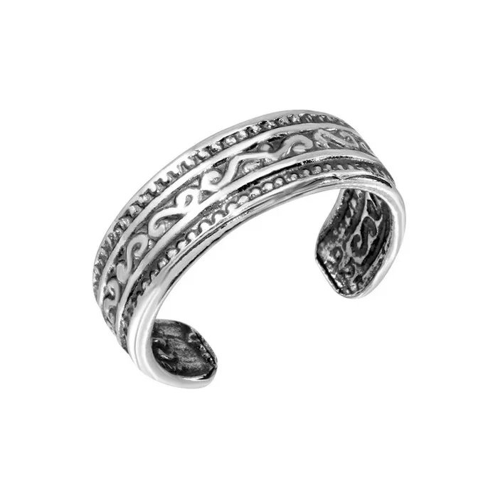 Silver 925 Wave Pattern Adjustable Toe Ring – TR179-A