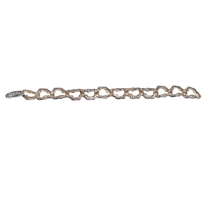 Silver and 10k Gold Organic Link Bracelet – Small