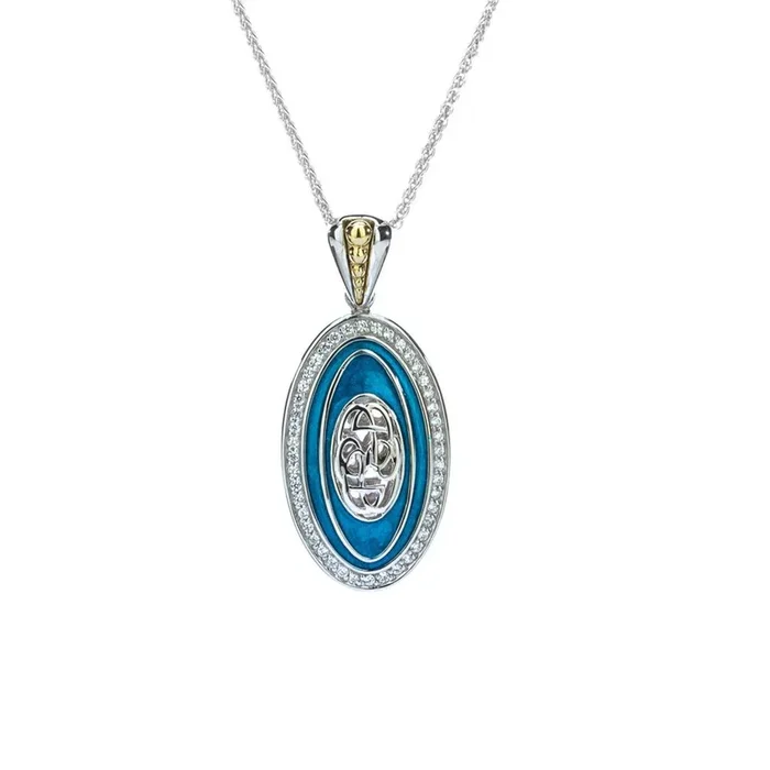 Silver and 10k Gold Path Of Life Enamel Pendant