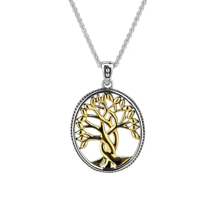 Silver and 10k Gold Tree of Life Pendant
