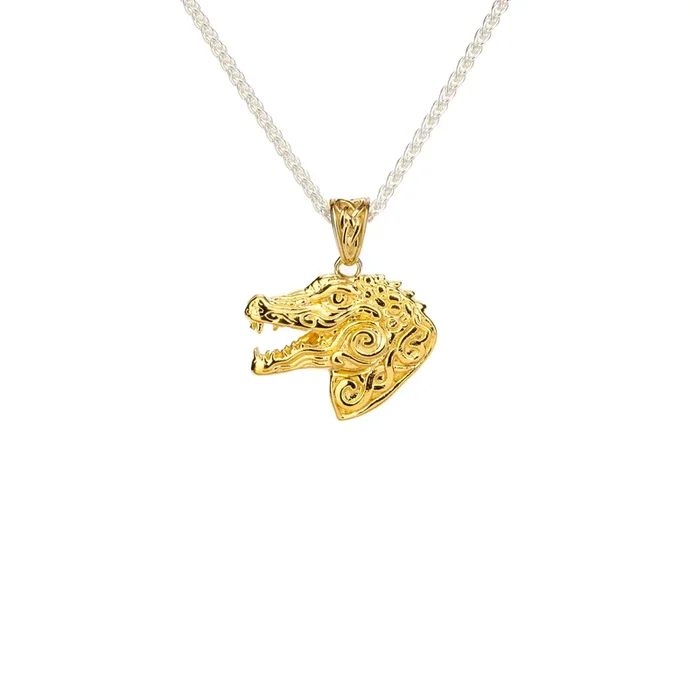Silver and 18k Vermeil Reversible Alligator Pendant