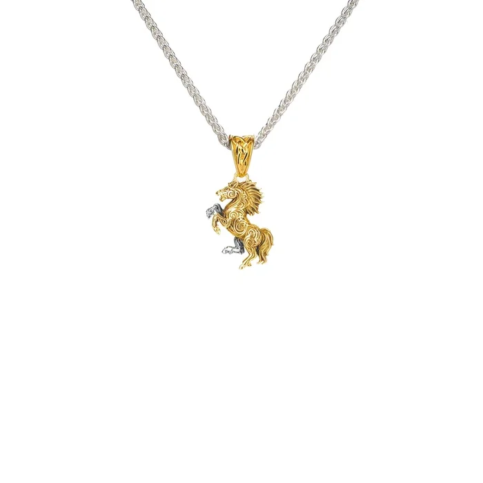 Silver and 18k Vermeil Reversible Horse Pendant