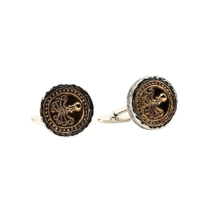 Silver and Bronze Creative Freedom Ancient Celtic Coin Cufflinks